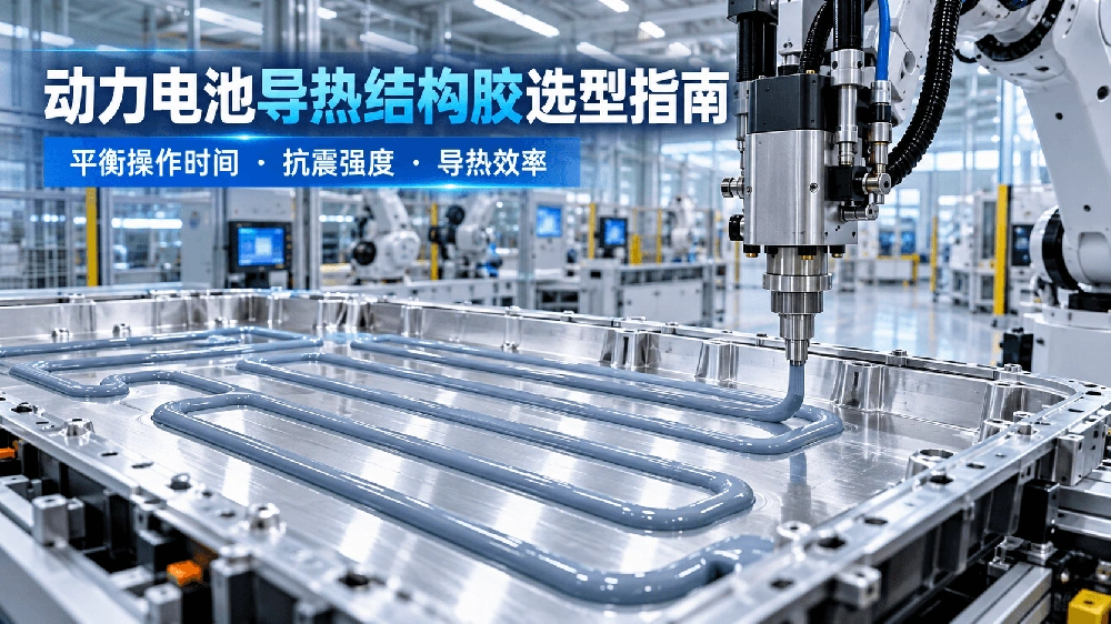 动力电池包液冷托盘导热结构胶自动化点胶