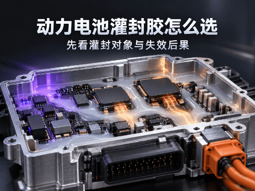 动力电池灌封胶按灌封对象和失效后果进行选型的示意图